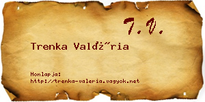 Trenka Valéria névjegykártya